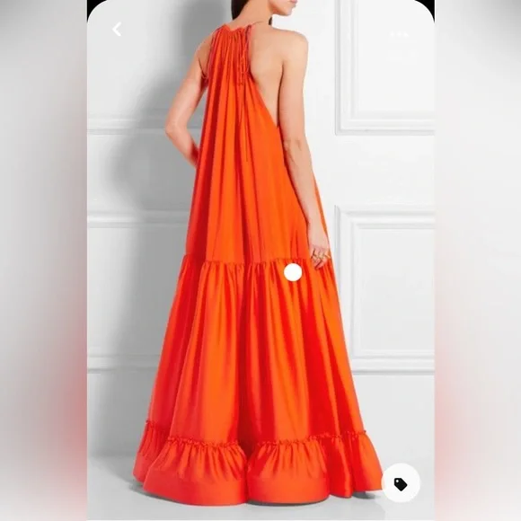 Stella McCartney Silk Dress Gown orange vibes Oscar - Picture 4 of 7